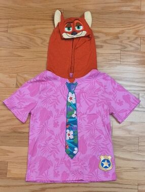 Disney Zootopia Nick Wilde T-Shirt Hoodie Size 13/14 NWOT